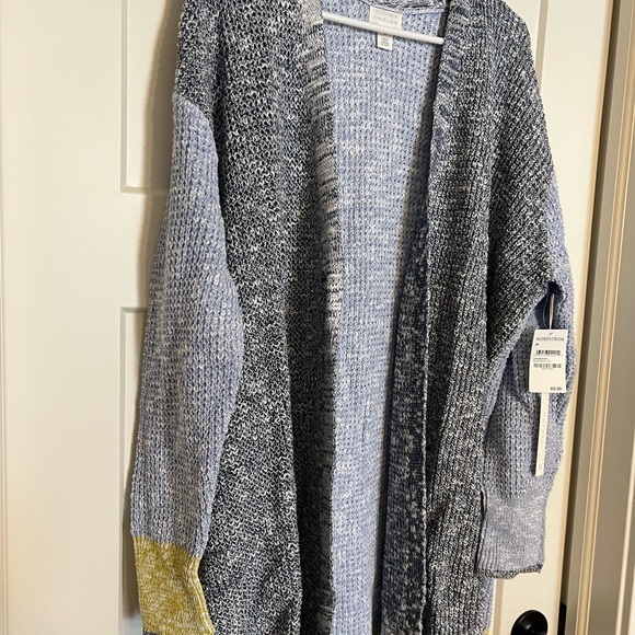 NWT Nordstroms Caslon multi color Duster/Sweater No Pockets - Picture 2 of 9